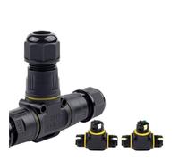 1 Uds IP68 M20 T conector de Cable impermeable de 3 vías Terminal de cableado de palanca de 2/3 pines for caja de conexiones eléctricas conector de Cable al aire libre(M20T 2P 9-12mm)