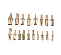 1 Uds latón 2 vías reductor recto espiga for manguera tubo de púas ajuste conector acoplador cobre adaptador(10mm-18mm Barb)