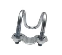 1 Uds. Perno en U 20 25 32 40 50 M8 galvanizado doble tubo cruzado en U abrazadera de tubo tornillo conector de acero abrazadera cruzada de fijación de andamio