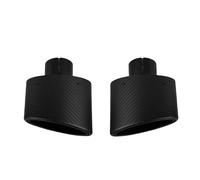 1 Uds. Silenciador Universal de fibra de carbono mate para coche, boquilla de tubo de escape, decoración ovalada de plata inoxidable, 150mm, inclinación izquierda y derecha Bright Black-54mm