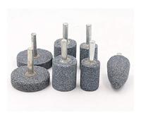 1 Uds., Vástago de 6 mm, piedra montada abrasiva, cilíndrica para herramientas rotativas Dremel, cabezal de rueda de pulido, herramienta de pulido de madera y metal, gris, cilindro de 25 mm