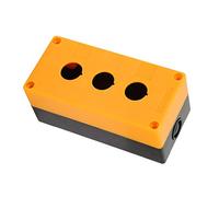 1 Unidad BX3 22mm Caja de Interruptor de Botón Pulsador Caja de Control de Interruptor de Botón Pulsador de 3 Agujeros Caja Protectora Impermeable a Prueba de Polvo (Amarillo)