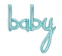 1 Unidad - Globo Foil Letra Metalizado "Baby" color Azul de 107 cm - Globos Decoración Baby Shower, Revelación del Género niño o niña - Globos Foil Baby Shower, Globo Látex