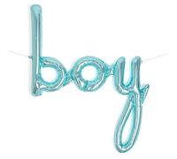1 Unidad - Globo Foil Letra Metalizado "Boy" color Azul de 100 cm - Globos Decoración Baby Shower, Revelación del Género niño o niña - Globos Foil Baby Shower, Globo Látex