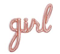 1 Unidad - Globo Foil Letra Metalizado "Girl" color Oro Rosa de 100 cm - Globos Decoración Baby Shower, Revelación del Género niño o niña - Globos Foil Baby Shower, Globo Látex