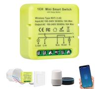 1 unidad interruptor wifi, MINI smart switch, interruptor inteligente, Módulo interruptor de Luz Inteligente bluetooth, Compatible con Smart Life/Tuya App, Alexa, Google Home, (Neutral Wire Required)