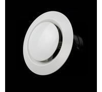 1 ventilación de techo redonda de 100 mm, cubiertas redondas de ventilación interior para paredes, difusor de ventilación de plástico ajustable con anillo de fijación para baño, oficina, cocina y