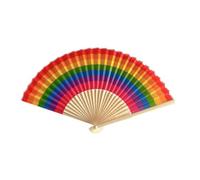 1 ventilador plegable arco iris portátil de verano 2026 ecológico abanico de bambú