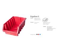 1 x ergo xl+ rojo apilables cajas de almacenamiento, caja de plástico