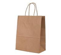 10/20/50 piezas DIY multifunción bolsa de papel de color suave con asas, bolsa de regalo de festival, bolsas de compras, bolsa de embalaje de papel kraft, caqui oscuro, 21 x 27 x 11 cm, 20 unidades