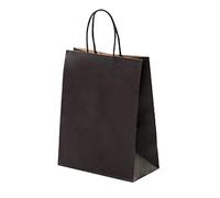 10/20/50pcs DIY Multifunción de Color Suave Bolsa de Papel con Asas Bolsa de Regalo Festival Bolsas de Compras Bolsa de Embalaje de Papel Kraft - Negro, 21x27x11cm, 50pcs