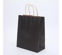 10/20/50pcs DIY Multifunción de color suave bolsa de papel con asas Festival bolsa de regalo bolsas de compras de papel kraft bolsa de embalaje - Negro, 32 x 25 x 11 cm, 20 piezas