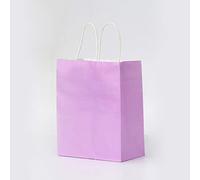 10/20/50pcs DIY Multifunción de color suave bolsa de papel con asas Festival bolsa de regalo bolsas de compras de papel kraft bolsa de embalaje-púrpura, 21x27x11cm, 50pcs