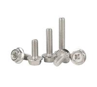 10/30/50/100 Uds. Pernos De Brida Phillips Cabeza Hexagonal Acero Inoxidable 304 A2 Con Tornillo Dentado Perno Externo M4(QTY-100pcs,M4 12mm)