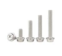 10/30/50/100 Uds. Pernos De Brida Phillips Cabeza Hexagonal Acero Inoxidable 304 A2 Con Tornillo Dentado Perno Externo M6(QTY-30pcs,M6 30mm)