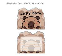 10-30 Piezas/lote de Tarjetas de Invitación para Fiesta de Cumpleaños con Temática de Capibara, Decoraciones, Recuerdos, Artículos para Baby Shower As Picture 20pcs