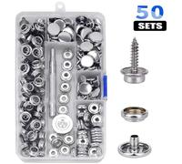 10/50 juegos de lona de grado marino de acero inoxidable y tapicería cubierta de barco Kit de cierre de botón a presión tornillos de 15mm broches con herramienta 270pcs 15mm