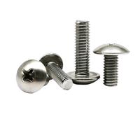 10/50 Uds M2 M2.5 M3 M4 M5 M6 304 A2 tornillos de cabeza redonda grande cruzados de acero inoxidable pernos sujetadores for reparación de Hardware(18mm,M5 10pcs)