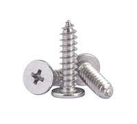 10-500 piezas M1.2-M6 acero inoxidable/acero al carbonio ranura cruzada cabeza plana tornillos autoperforantes, M3.5x14x7mm(100 piezas)