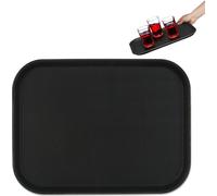 10 bandejas de servicio, superficie antideslizante, bandeja rectangular para camareros, para bebidas, hostelería, dimensiones: 41 x 30 cm, color