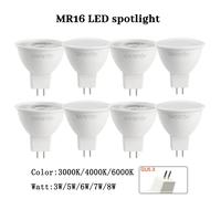 10 Bombillas LED MR16 GU5.3, Lámpara AC 110V 220V 12V, Foco de Repuesto para Lámpara Halógena de 50W, Iluminación Direccional para el Hogar