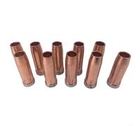 10 boquillas de gas cónicas para soplete de soldadura, puntas de repuesto de cobre, 14 x 24 mm de diámetro, 76 mm de longitud, consumibles para un flujo de gas estable