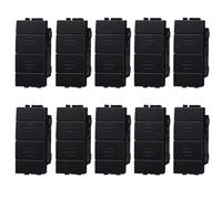 10 botones para subir, compatible con Bticino Living International | Doble 1P + 1P 10A, negro, mando a hombre presente, para serie civil