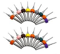 10 brocas de carburo para mini brocas de 0,1 mm, 0,2 mm, 0,3 mm, 0,4 mm, 0,5 mm, 0,6 mm, 0,7 mm, 0,8 mm, 0,9 mm, 1,0 mm para mecanizado de precisión de placas PCB y piezas de metal (2 juegos)