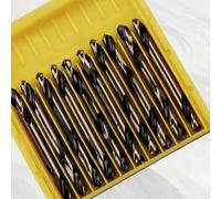 10 brocas helicoidales de doble cabeza con contenido de cobalto están especializadas para perforar metales, incluyendo hierro fundido y aleación de aluminio, 10 piezas, 3.0