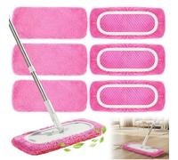 10 cabezales de repuesto para Swiffer, paños de limpieza para suelos húmedos y secos, paños de limpieza planos, cabezales de repuesto para fregonas lavables y reutilizables