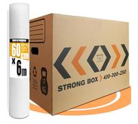 10 Cajas Mudanza Talla M de 32 Litros + Rollo Burbujas - Cajas Carton (43X30X25) Reforzadas y Resistentes - Cajas con Certificación FSC - Cajas de Carton Mudanza 100% Reutilizables