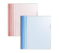 10 carpeta de barra deslizante A4, carpeta de archivo con barra deslizante, fundas de plástico para encuadernación de documentos, cubierta de informe A4 con clip, rosa y azul