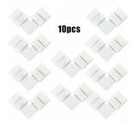10 conectores de esquina de tira de luz LED RGB 5050, en forma de L, adaptador de junta de 90 grados para moldura de techo, retroiluminación de TV y cable de cinta flexible