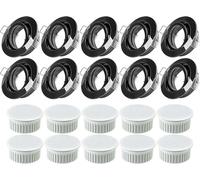 10 focos empotrables, color brillante, diámetro 68 mm, orificio de instalación de 68 mm, sistema de cierre de bayoneta, con módulo LED de 5W, luz diurna, blanco frío, 6500K, orientables