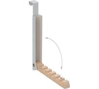 10 ganchos abatibles, para colgar, perchero para puerta con capacidad para 6 perchas cada uno, de metal y madera, ganchos para marcos de puerta de 2 cm, color gris