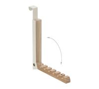 10 ganchos abatibles, para colgar, perchero para puerta con capacidad para 6 perchas cada uno, fabricados en metal y madera, ganchos para puertas con un espacio de 2 cm, color crema