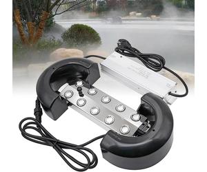10 generadores de niebla ultrasónicos de 7 litros/hora con fuente de alimentación impermeable de 350W. Generadores de niebla de alta potencia para patios, humidificadores, nebulización de estanques, e