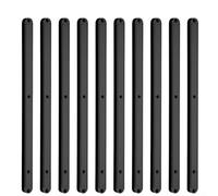 10 guías de plástico para cajones de gabinete estándar que soportan un movimiento de viaje lineal consistente (negro)