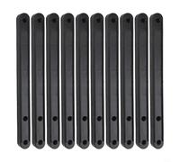 10 guías de plástico para cajones de repuesto para armarios y cómodas, rieles deslizantes silenciosos, montaje fácil, 180 mm, 235 mm, 298 mm, color blanco y negro (negro, 180 mm)