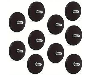 10 Imanes Recubiertos de Goma, con Pernos Roscados M6, Imán de Montaje Fuerte, Imán de Tierras Raras Negro, Utilizado para Barra de Luz Negro