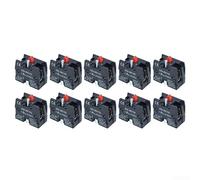 10 interruptores de botón contactos auxiliares 10A cobre NO para XB2 BE101C BE102C 22mm agujero control de automatización industrial +++ (ZB2-BE102)
