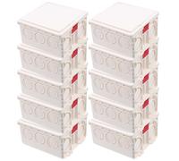 10 Juegos Caja de Enchufe de Pared 86 PVC Blanco | Caja de Conexiones Fijación por Tornillos, Entradas Troqueladas, para Paneles E Iluminación en Madera