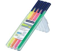10 marcadores de texto triplus 362 SB4, modelo Textmarker, y 4 marcadores triplus textsurf, en una caja