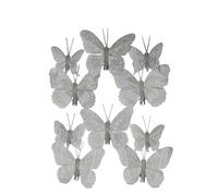 10 mariposas de plumas blancas para decoración de boda vintage con pinza de clip para decoración de mesa de cumpleaños, bautizo, pizarra, invitaciones, boda, mariposa, regalo de primavera