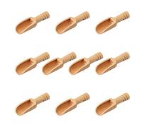 10 Mini Cucharas de Madera para Sal, Té y Baño - Cucharaditas de Bambú para Sal de Baño - 7,6 x 2,3 cm
