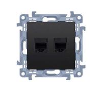 10 MÓDULOS NEGRO MATE ENCHUFE ORDENADOR 2X EAU 8 C52.01/49