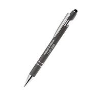 10 Pack Soft Touch personalizado Pen Stylus, bolígrafo promocional personalizado bolígrafo retráctil para teléfonos y tabletas (gris)