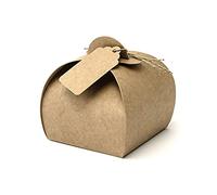 10 papel Kraft cajas de regalo con etiquetas para boda fiesta Weeding cajas de regalo