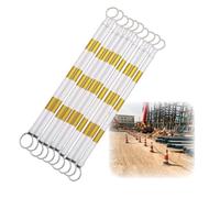 10 Paquetes de Barra de Cono de tráfico retráctil de 66-118 Pulgadas, Conectores de Barrera de Seguridad expandibles, Bloque Carretera con película Reflectante(Yellow and White)