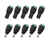 10 Pares 12V Macho Y Hembra 2,1x5,5mm DC Conector Adaptador De Enchufe For Cámara De Seguridad CCTV, Tira De Luz LED(10pairs)
